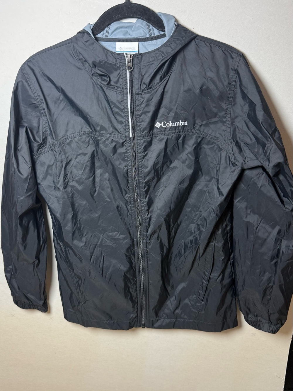 Columbia Black Hooded Windbreaker Jacket